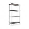 Finefabrics Industrial Wire Shelving Starter Kit  4 Shelves  36w x 18d x 72h  Black FI196660